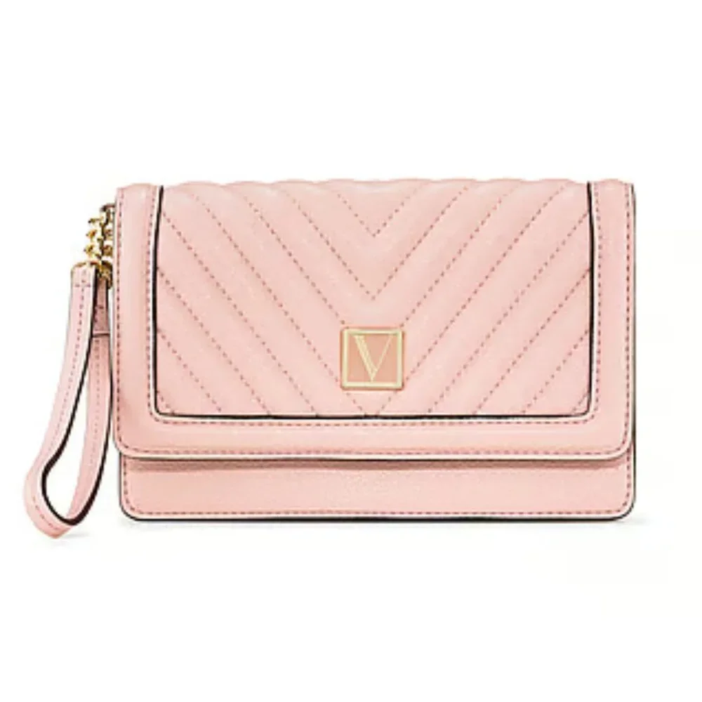 NWT Victoria's Secret V-quilt Tech phone wristlet clutch in orchid blush - Picture 2 of 4